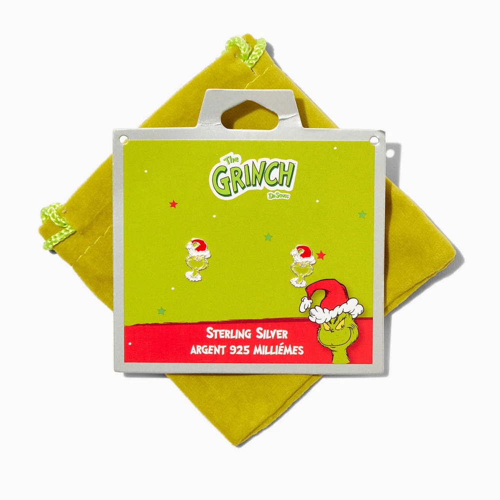 Dr. Seuss™ The Grinch Sterling Silver Enamel Stud Earrings