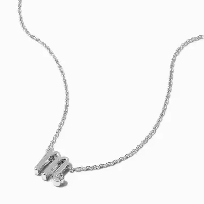 Silver Cursive Lowercase Initial Pendant Necklace