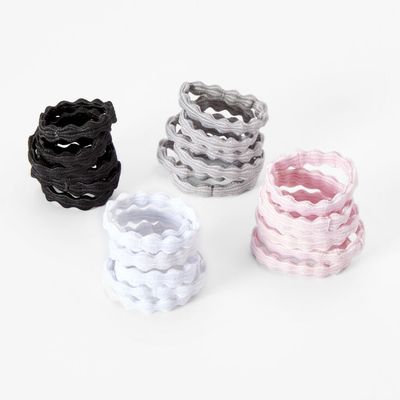 Claire's Club Scalloped Hair Ties - 24 Pack