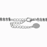 Silver-tone Rhinestone Star Choker Necklace