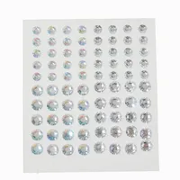 Silver Iridescent Crystal Hair Gems - 80 Pack