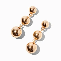 Gold-tone Graduated Ball Linear Drop Earrings Earrings