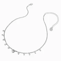 Silver-tone Cubic Zirconia Jasmine Choker Necklace