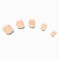 Beige French Square Vegan Faux Nail Set - 24 Pack