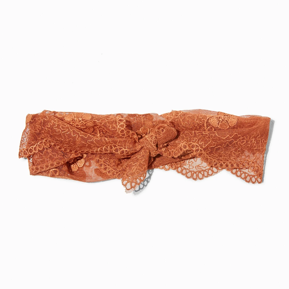 Boho Brown Lace Headwrap