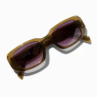 Translucent Dark Olive Chunky Frame Sunglasses