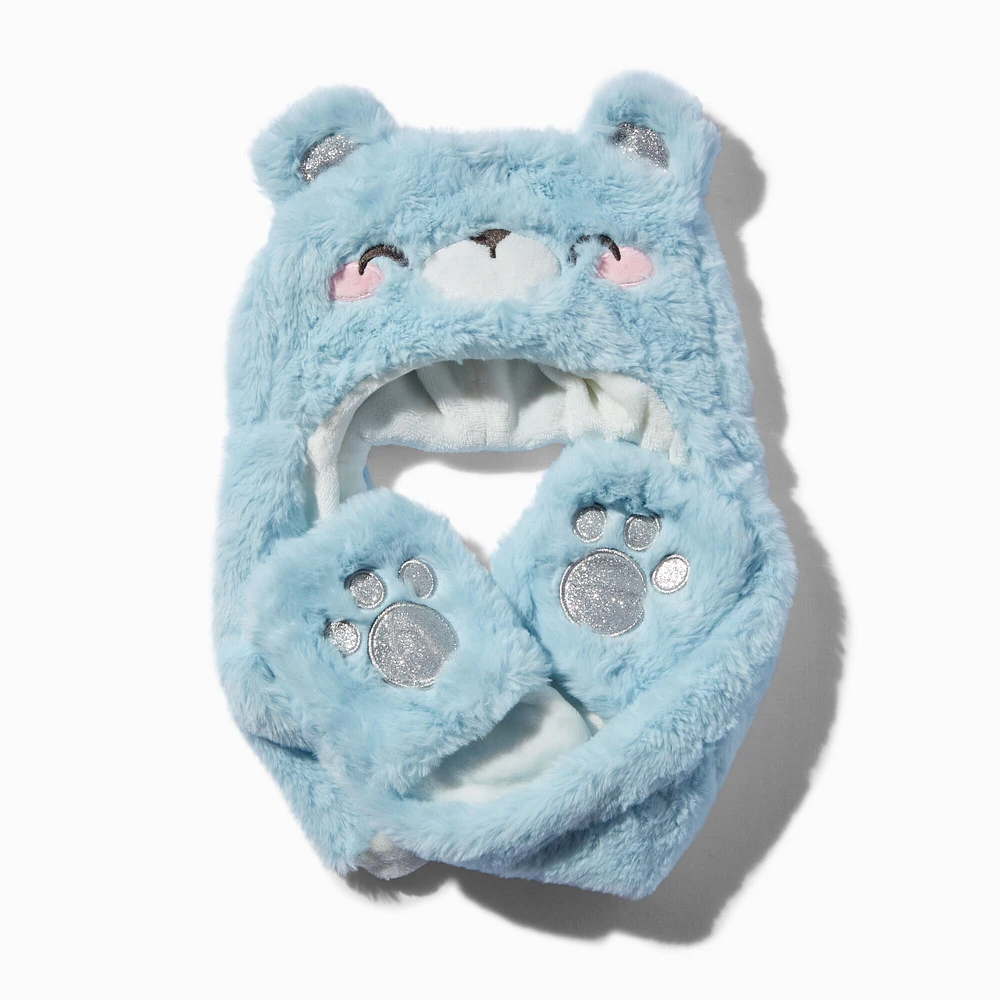 Claire's Club Fuzzy Blue Bear Headscarf