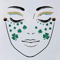 Rainbow, Pot of Gold, & Shamrock Face Stickers