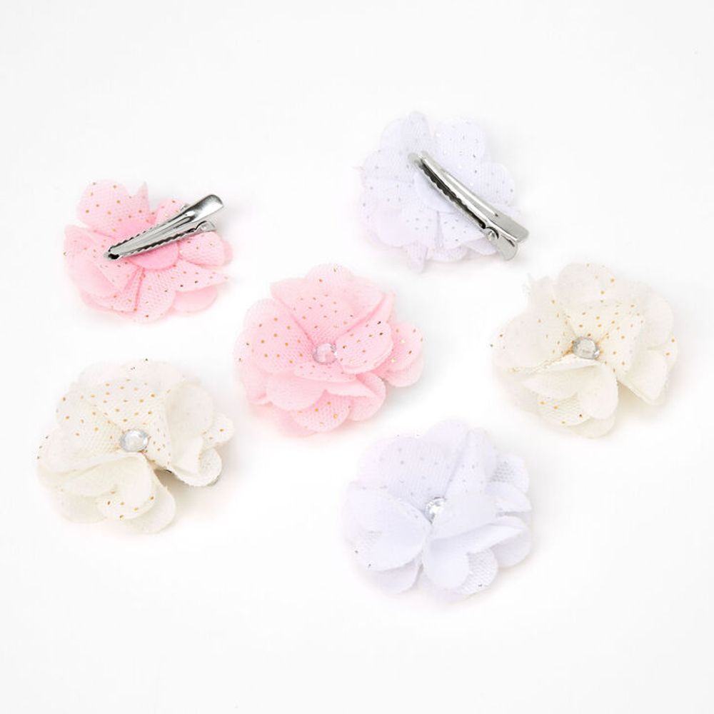 Claire's Club Pastel Flower Hair Clips - 6 Pack | Alexandria Mall