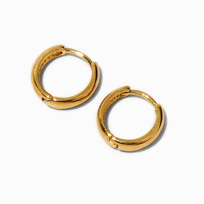 C LUXE by Claire's 18k Yellow Gold Plated 10MM Clicker Hoop Earrings