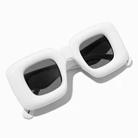 White Puffy Rectangle Sunglasses