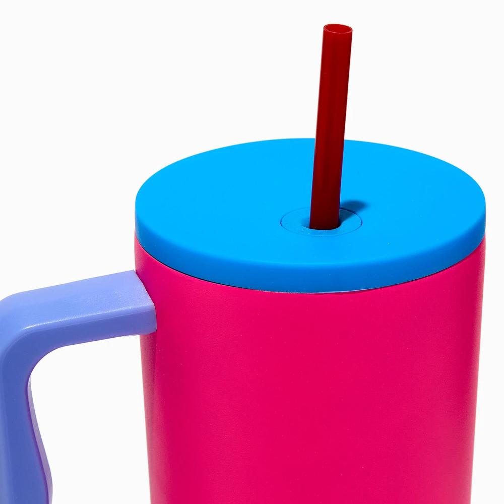 Colorblock Stainless Steel Handled Tumbler