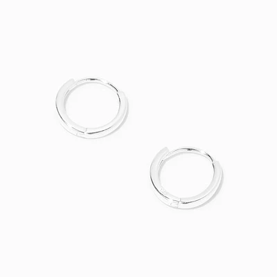 C LUXE by Claire's Sterling Silver 10MM Clicker Hoop Earrings