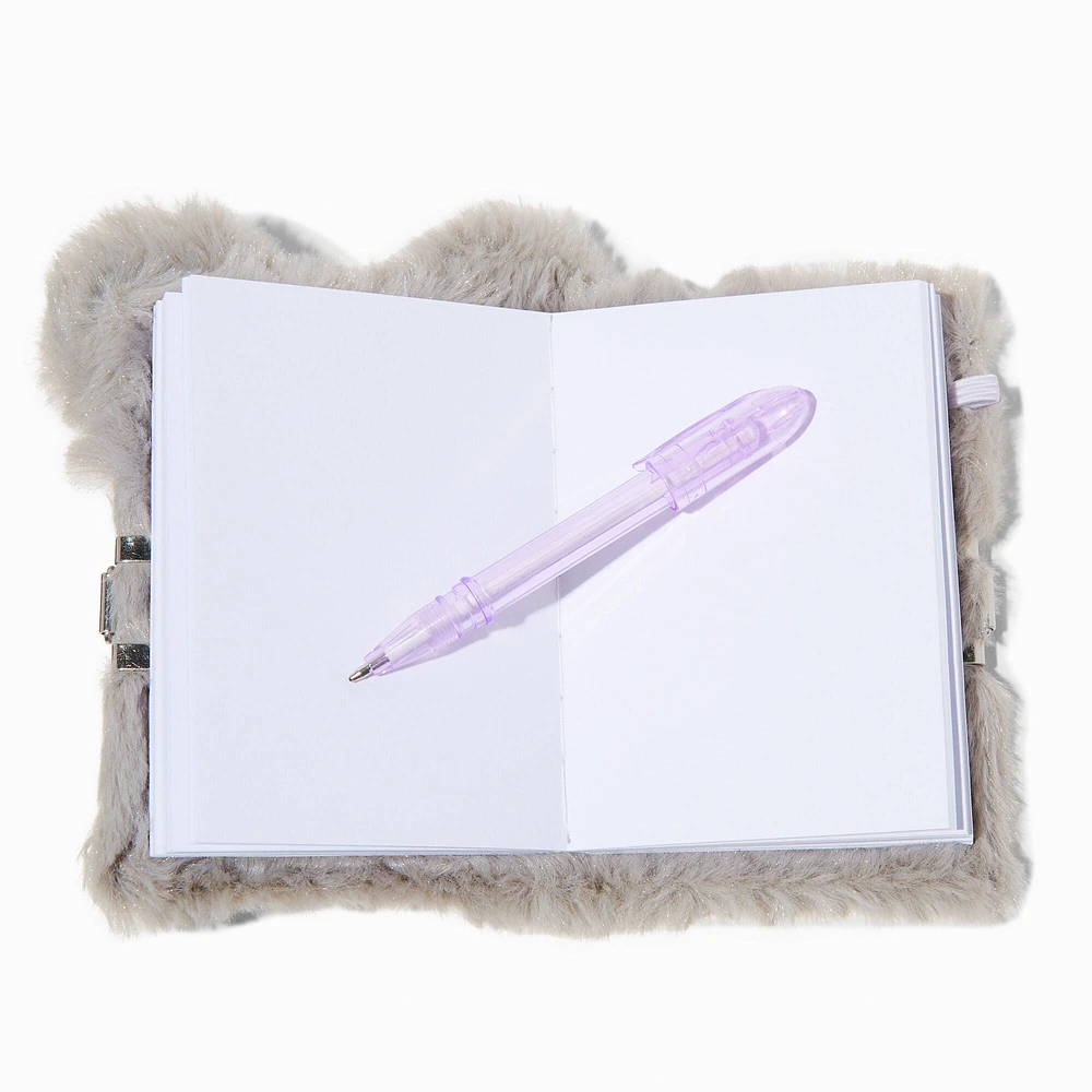 Claire's Club Lilac Koala Furry Mini Lock Diary