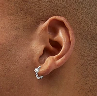 C LUXE by Claire's Sterling Silver Crystal Bubble Clicker Hoop Earrings