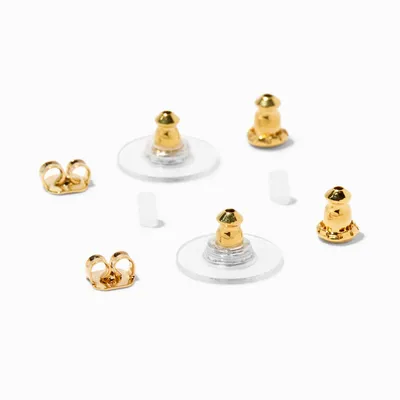 18K Gold Plated Earring Back Replacements - 4 Pack