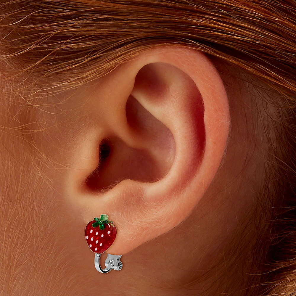 Strawberry Clip-On Stud Earrings