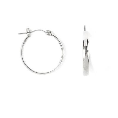 Silver 25MM Wide Band Hoop Earrings
