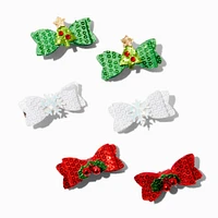 Christmas Icons Sequin Hair Clips - 6 Pack