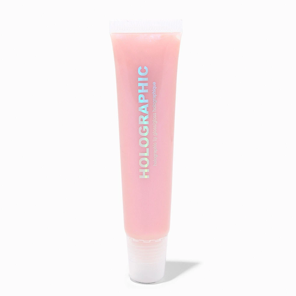 Holographic Light Pink Glossy Lip Gloss Tube