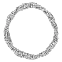 Silver Rhinestone Twist Stretch Bracelet