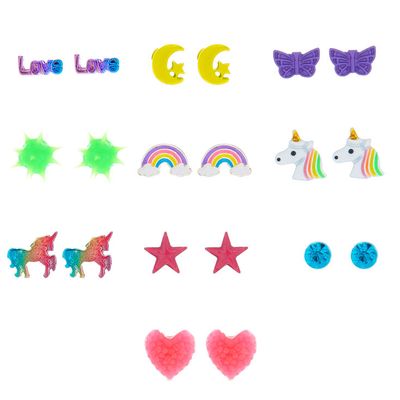 Rainbow Magic Stud Earrings - 9 Pack