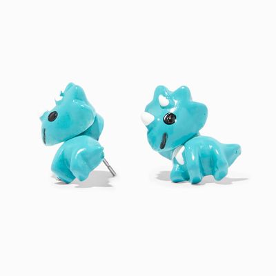 Blue Dinosaur Front & Back Earrings