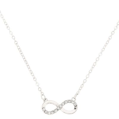 Silver Embellished Infinity Pendant Necklace