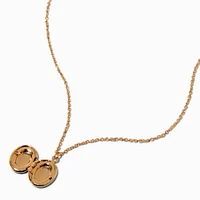 Gold-tone Mini Locket Pendant Necklace