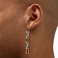 Mixed Metal Large Link Drop Earrings