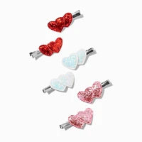 Valentine's Day Heart Hair Clips - 6 Pack