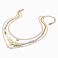 Pearl, Shell, & Heishi Bead Multi-Strand Necklace