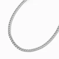 Silver-tone Stainless Steel 6MM Curb Chain Necklace