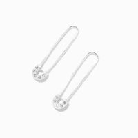 Sterling Silver Safety Pin Hoop Earrings