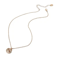 Gold-tone Spiral Pendant Necklace