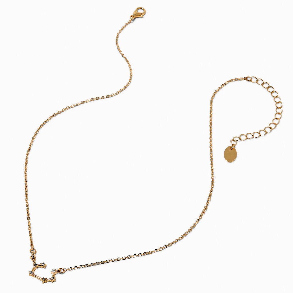 Gold-tone Zodiac Constellation Pendant Necklace - Sagittarius