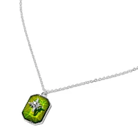 Silver-tone Octagonal Mood Pendant Necklace