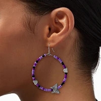 Purple Friendship Bracelet-Inspired 2" Drop Earrings