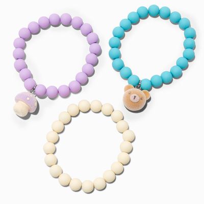 Claire's Club Forest Matte Beaded Stretch Bracelets - 3 Pack