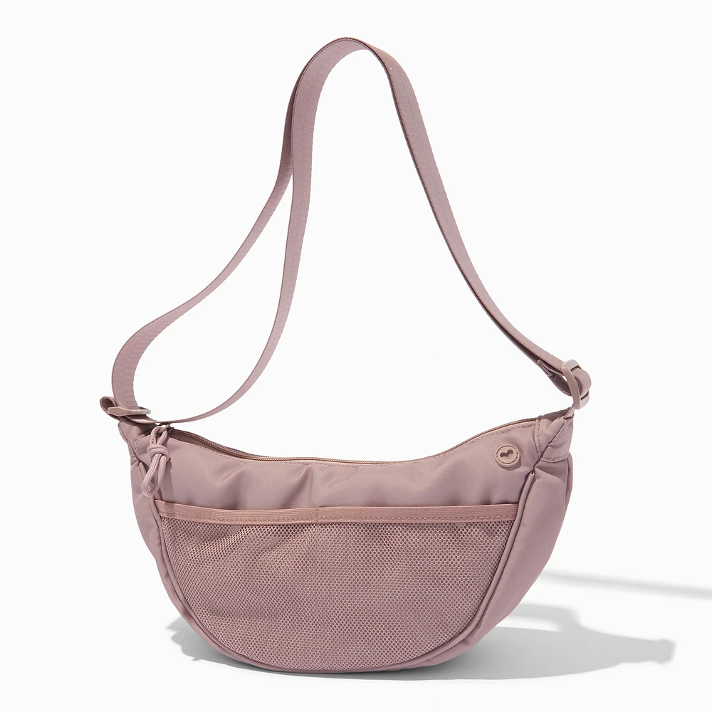 Mauve Nylon Puffy Sling Bag