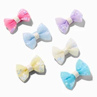 Claire's Club Pastel Star Sequin Hair Bow Clips - 6 Pack