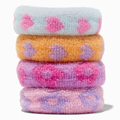 Pastel Print Rolled Hair Ties - 4 Pack