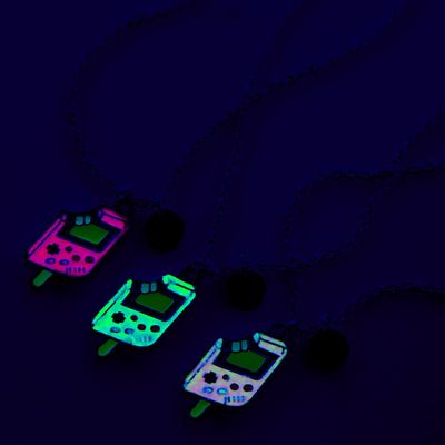 Best Friends Glow-In-The-Dark Video Game Ice Cream Pendant Necklaces - 3 Pack