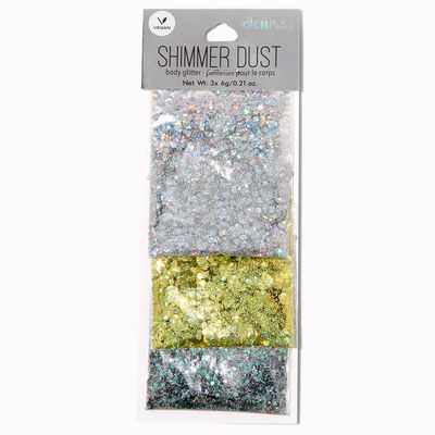 Metallic Shimmer Dust Vegan Body Glitter - 3 Pack