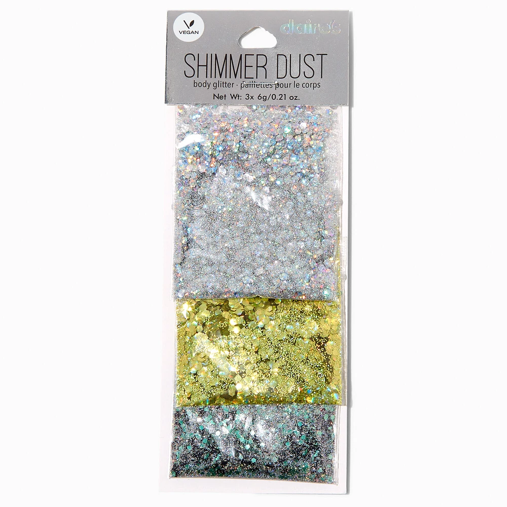 Metallic Shimmer Dust Vegan Body Glitter - 3 Pack