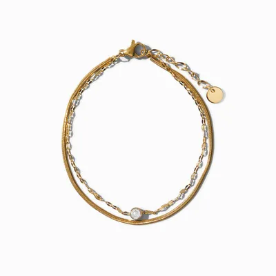 C LUXE by Claire's 18k Yellow Gold Plated Cubic Zirconia Multi-Strand Bracelet