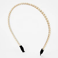 Gold-tone Chain Pearl Headband