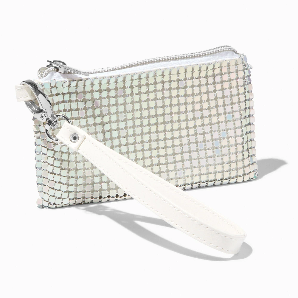 Silver Sequin Wristlet Wallet