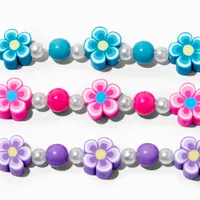 Claire's Club Fimo Clay Flower Bead Stretch Bracelets - 3 Pack