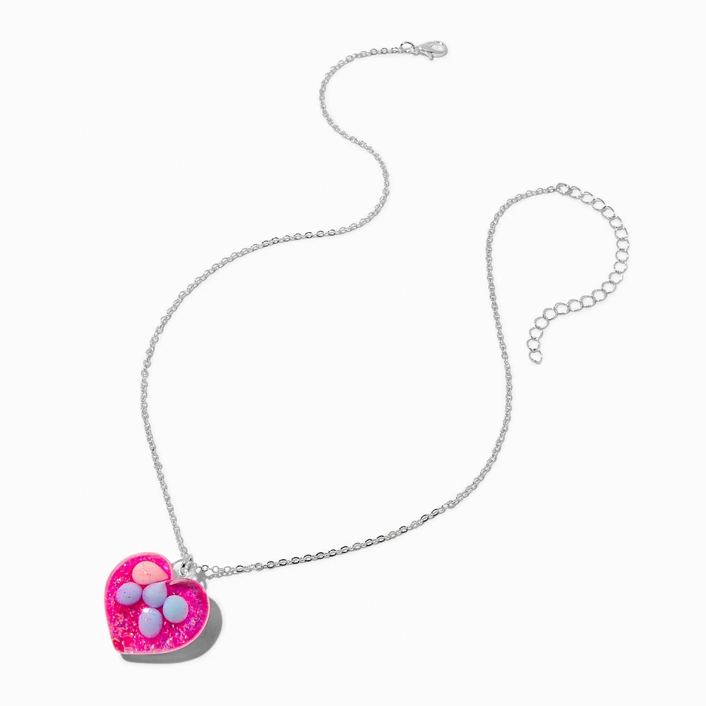 Claire's Club Pink Heart Pendant Necklace